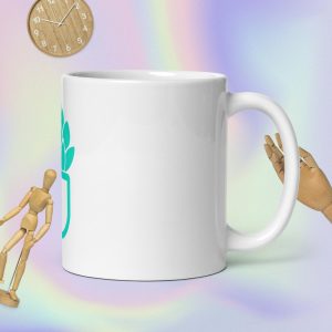 Taza blanca brillante